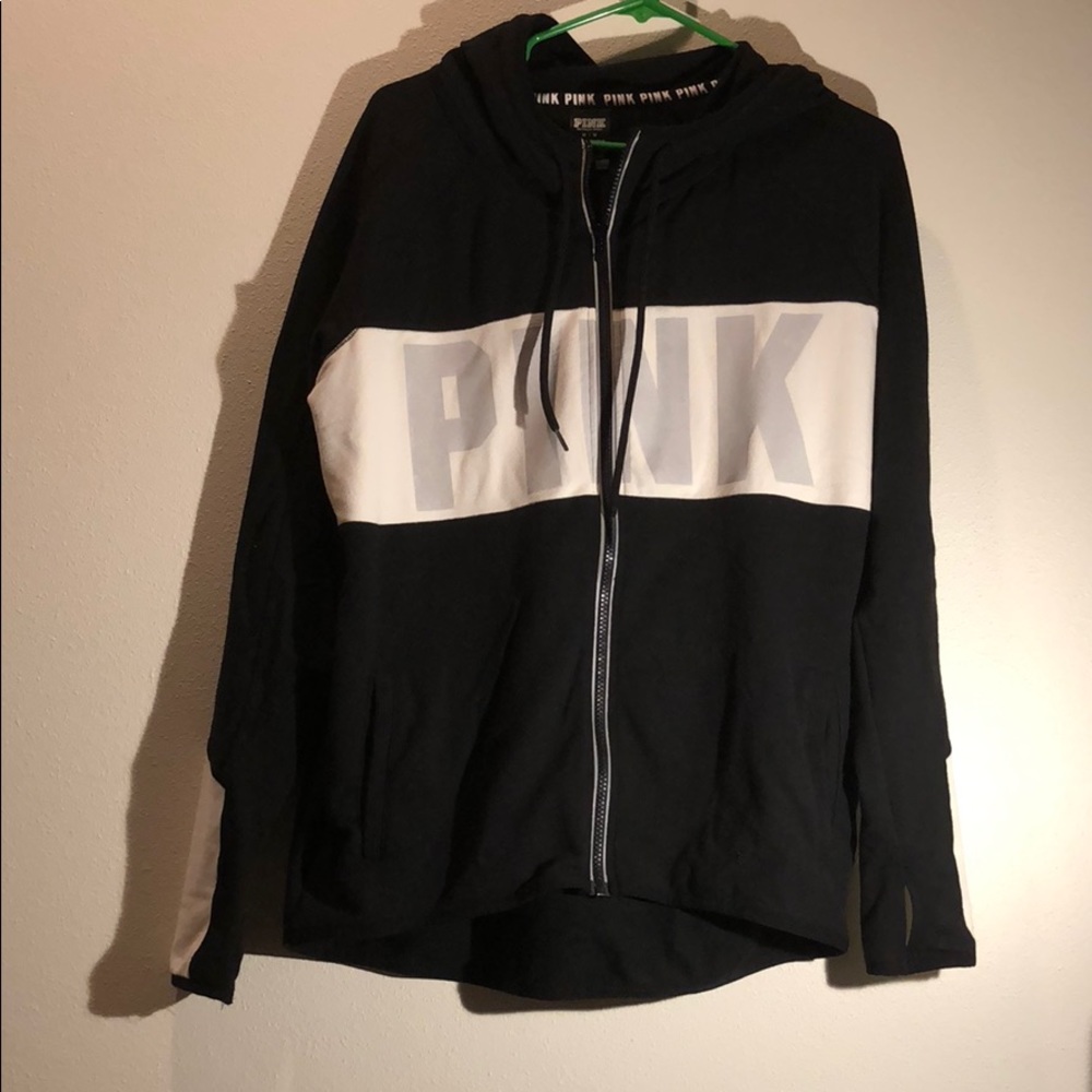 Black Victoria Secret PINK Zip-Up Hoodie